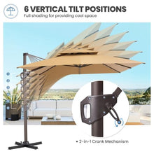 OROTLECT 9' X 11' Double Top Cantilever Umbrella with Weighted Base