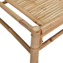 LKJVFCPW 5 Piece Bamboo Patio Lounge Set with Cream White Cushions, Rustic Garden Bench and Chairs for Outdoor Seating