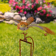 Zaer Ltd. Metal Rocking Bird Garden Stakes, 53 Inch Tall, Colorful Hand-Painted Birds, Spring Motion (Set of 6)