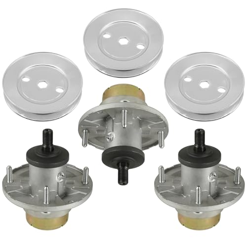 SamLng Universal Mower Deck Spindle & Pulley Kit, 6-Pack - Replacement Part #AM144608, Fits Z315E, X330, X570, X710 Series 48-60" Decks