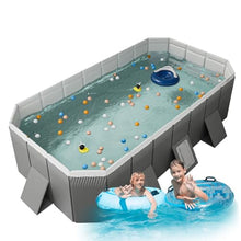 CHSUFBTY Collapsible Swimming Pool for Summer - Foldable Design, Quick Cleanup Double Drain - 1.6m Portable for Kids(Gere Grey,116 * 64.9 * 21.6in)