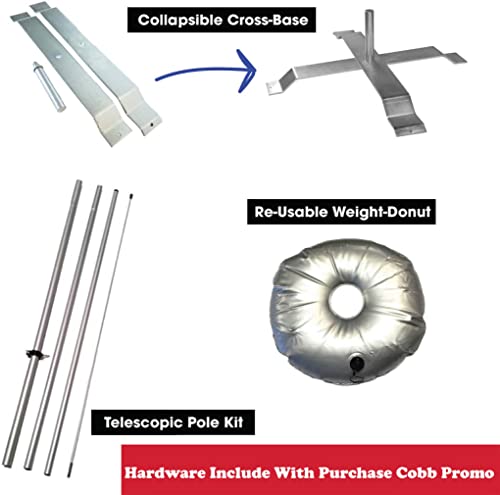 Cobb Promo Feather Flag Telescoping Fiberglass Pole Kit Pack 9