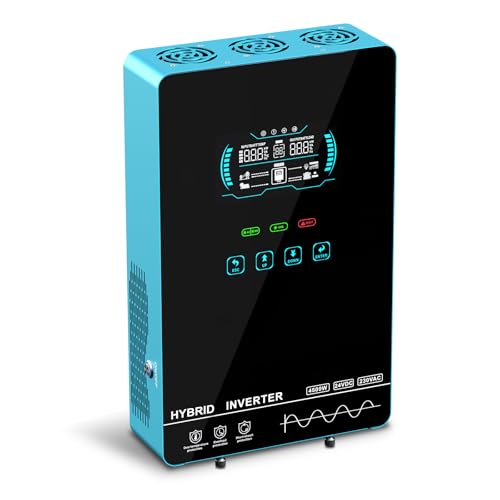 POWLAND 4000W Hybrid Solar Inverter | 24V DC to 120V AC Pure Sine Wave | LCD Display with Glass Top | 140A MPPT Charge Controller | Battery-Less & Lithium/AGM Battery Compatible