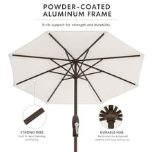 Treasure Garden 11ft Double Wind Vent Patio Umbrella – Outdoor Market Umbrella – Deluxe Auto-Tilt – Bronze Aluminum Frame (Sunbrella, Natural)