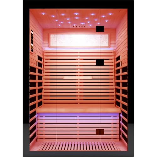 OUTEXER Sauna for 2 Person Far Infrared Saunas 2100W 120V Canadian Hemlock