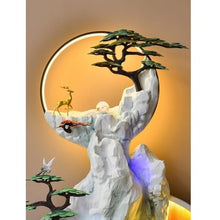 Floor Water Fountain Rockery, Flowing Water Landscape Circular Ornaments Feng Shui Wheels, Wealth Attracting Fountains Light Luxury Living Rooms Floor Decorations Water Fountain Garden Waterfall