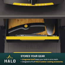 HALO Outdoor Countertop Cart | Prep Station or Griddle/Oven Cooking Surface | Collapsible, Portable, Tool Hooks and Propane Storage | HO-1006-XNA