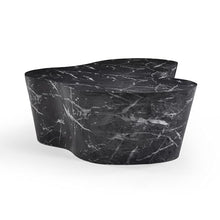 TOV Furniture Slab 59" Concrete Indoor/Outdoor Coffee Table in Faux Black Marble