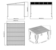 Sojag 10' x 12' Portland Wall-Mounted Gazebo Outdoor Aluminum Frame Brown