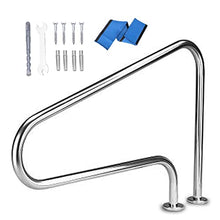 MSHOSAC Pool Handrail, Swimming Pool Safety Stair Rail, Stainless Steel Stair Pool Hand Rail, Pool Rail with Base Platecessories