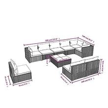 KPOUTRFG 10-Piece Outdoor Seating Set with Powder-Coated Steel Frame Patio Furniture, Includes 12 Back Pillows and 9 Seat Cushions for Garden Lounge