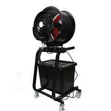DFEDHF 16in Misting Fan Industrial Metal Pedestal Fan Patio Misting Fans Outside Pedestal Cooling Fan 3 Speeds 90° Oscillation Mister for Patio, Outside Restaurant, Garage,