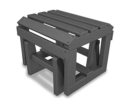 POLYWOOD Classic Adirondack Glider Ottoman (Slate Grey)
