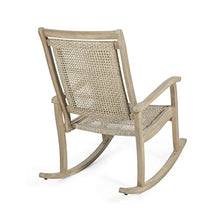 Christopher Knight Home Pearsall Acacia Wood Outdoor Rocking Chair, Wicker Rocking Chair, Patio Recliner Chair, Light Brown
