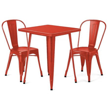 23" x 23" Metal Bistro Table Set – 3 Piece Indoor Outdoor Cafe Seating for Patio or Restaurant