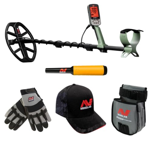 MINELAB X-Terra PRO Waterproof Treasure Metal Detector for Adults with PRO-FIND 15 Pinpointer, Finds Pouch, Gloves and Camo Hat