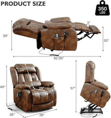 Extra Large Power Lift Recliner with Heating Massage for Elderly Adults