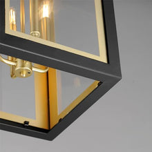 Maxim Lighting Neoclass 4-Light Outdoor Pendant | Black/Gold Finish | Clear Glass Shade | Contemporary Outdoor Pendant for Porches and Entryways | Adjustable Cord Suspension | 30058CLBKGLD