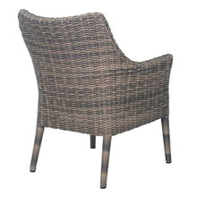 Afuera Living Modern Wicker Dining Chair, 18.5" Seat Height, Aluminum Frame, HDPE Brown Sea Wattle Wicker, Foam Cushion with Sunproof Cover, Outdoor Patio Chair for All-Weather Use