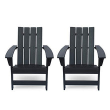 Christopher Knight Home Robert Outdoor Contemporary Adirondack Chair Set of 2 Matte Black