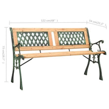 FURUIM2024M Garden Bench Garden Backrest Bench, Park Cast Iron Chair, Wooden Surfac, for Outdoor Comfort 122 cm