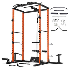 VANSWE Power Cage with LAT Pulldown Attachment Orange