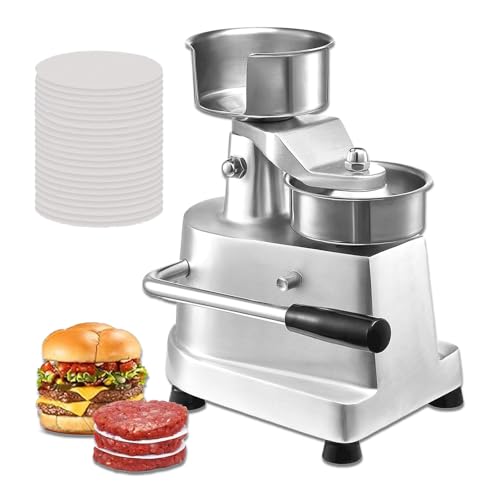 XQZMZSCP Hamburger Patty Maker, 10cm/13cm/15cm Manual Burger Press Machine, Stainless Steel Grill Burger Press Tool (5 Inch)