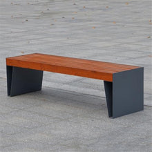 ZTHYSHXA Park Bench Stainless Steel Wooden Seat Plate Outdoor Bench Park Square Courtyard(Large)