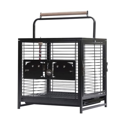 Bird Cages Square Birdcages Hanging Metal Bird Cage Portable Bird House Carrier Hanging Bird House for Garden Outdoor Easy to Carry,Black Style