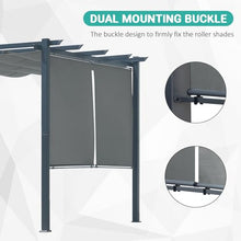 Masyardi 10 x 10 Ft Outdoor Aluminum Pergola, Retractable Canopy & 2 Sides Shades for Patio Backyard Garden Deck