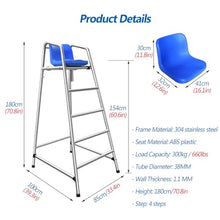 UMJIGF Tall Lifeguard/Deck Chairs Outdoor - 180cm Tall 304 Stainless Steel Swimming Pool Lifeguard Chair - Ladder Stool for Deck Patio Lake Beach, Loads 660lbs,One Color-4 Steps - H 5.9ft