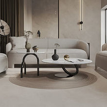 DIEYPOL Coffee Table Modern Slate Coffee Table Minimalist Round Tea Table Living Room Home Coffee Table Creative Shape Coffee Table Mesa para Centro De Sala(A)