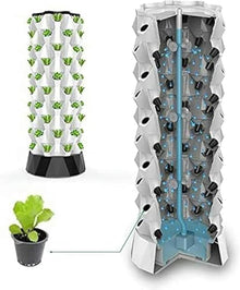 WRTYHGVGT Hydroponic Growing Kits Hydroponic Tower 48Pots Hydroponic Planting System Indoor and Outdoor Multi-Layer Soilless Planting Equipment Kit Vegetables Fruits and Herbal Planting