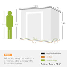 Outsunny 8' x 4' Outdoor Storage Shed Waterproof Resin with Floor Gray