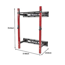 Signature Fitness Wall Mounted Fold-in Power Cage Squat Rack Red