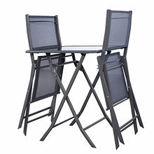 YWangQiang 3 Pcs Bistro Set Garden Backyard Table Chairs Outdoor Patio Furniture Folding Square Table