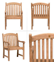 Amazonia Teak Extendable Oval Newcastle Patio Dining Set 7-Piece Brown