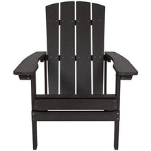 Flash Furniture Charlestown Indoor/Outdoor Faux Wood Adirondack Chairs, Weather-Resistant Polyresin Patio Adirondack Chairs, Set of 4, Navy