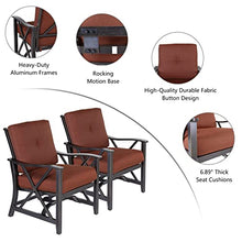 CASUAL WORLD 2-Piece Aluminum Patio Rocking Chair Set with Cushion