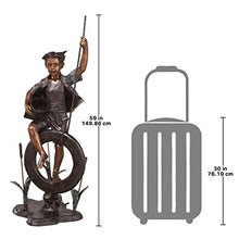 Design Toscano Swinging Tommy on His Tire Cast Bronze Garden Statue Brown