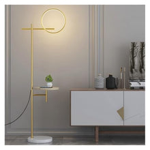 ZHONGCHENGWU Floor Lamp Floor Lamps for Living Room Marble Tray Floor Lamp Vertical Lamp Indoor Decoration Lighting Reading(Black)