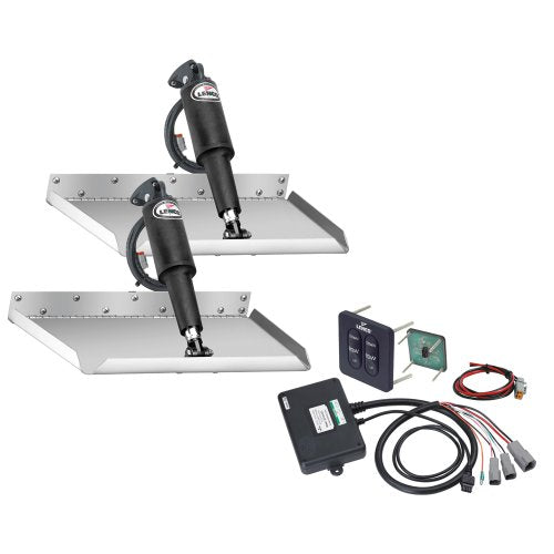 LENCO MARINE 12" x 12" Edgemount Trim Tab Kit with Standard Tactile Switch 12V