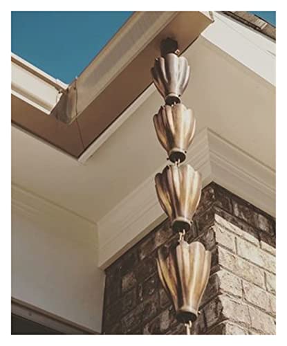 Rain Chains Rain Chains for Downspouts Decorative Iron Gutter Chain 8.5ft Copper Rain Chain for Outside Functional and Decorative Replacement for Gutter Downspouts (Color : X 2.6M) (H 2.6M)