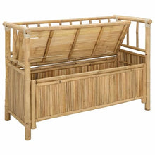 HKTMGDNG Bamboo Garden Storage Bench, 43 Inch Natural Patio Loveseat