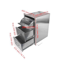 QJMUS 17 x 30 Inch Outdoor Kitchen Drawers Stainless Steel, Double Drawer with Paper Towel Holder for BBQ Island Grill Station