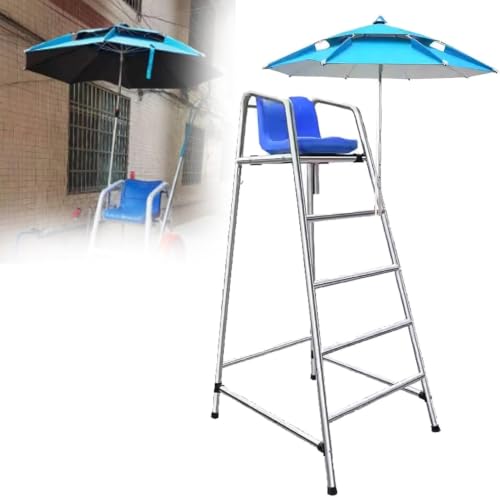 KGBNYSS Ground Pool Ladder Removable Life Guard Observation Chairs for Adults/Kids/Referee, Stainless Steel Deck Chairs(180cm/70.8in/5.9ft Tall)