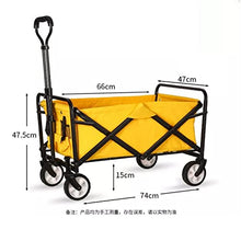 HBJWOV Portable Garden Carts Leisure Camping Wagon Beach Cart Folding Cart with Wheels Outdoor Shopping Carts Camping Fishing Trolley