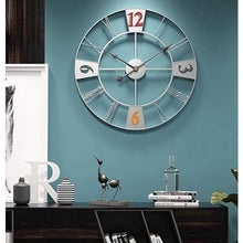 PPXCZZ 23 Inch Outdoor Garden Wall Clock, Large Retro Open Dial, Waterproof Wrought Iron, Silent Quartz, Weatherproof(Type a)