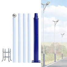 SDdPulse Outdoor Street Light Pole, Heavy Duty Metal Lamp Post with Mounting Rebar, Solar Pole Lights Outside for Parking Lots, Courtyards, Streets, Backyards,5m/16ft