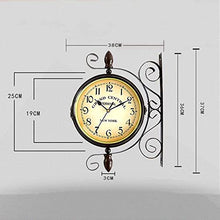 ZYBB Garden Clocks Outdoor 13 Inches Classical Double-Sided Wall Clock for The Garden Wall Mounted Wrought Iron Metal Decoration